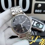 New Clone Omega De Ville Stainless Steel Black Dial Watch 42mm
